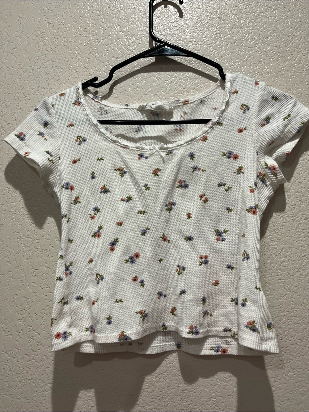 Rose White Short Sleeve Floral Tee